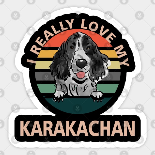 I Really Really Love My  Karakachan Dog Pet Gift Idea For Dog Dad Mom Sibling Sticker by familycuteycom